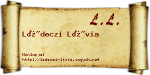 Lédeczi Lívia névjegykártya
